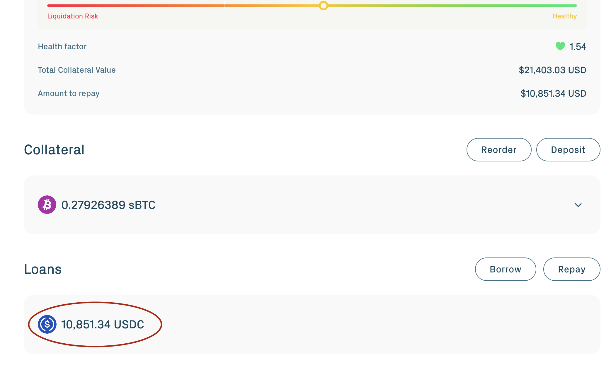 Loan visible in the Loans section