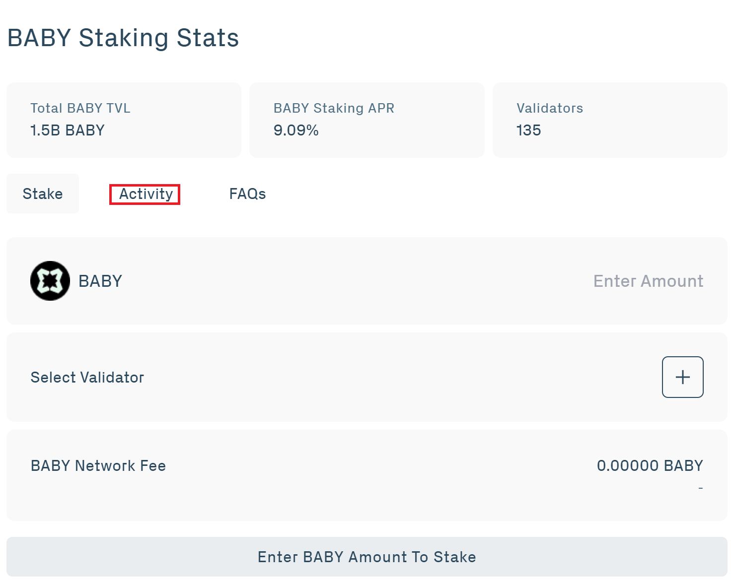 BABY Staking via Web Step 7.2