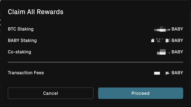 BABY Staking via Web Step 8.3