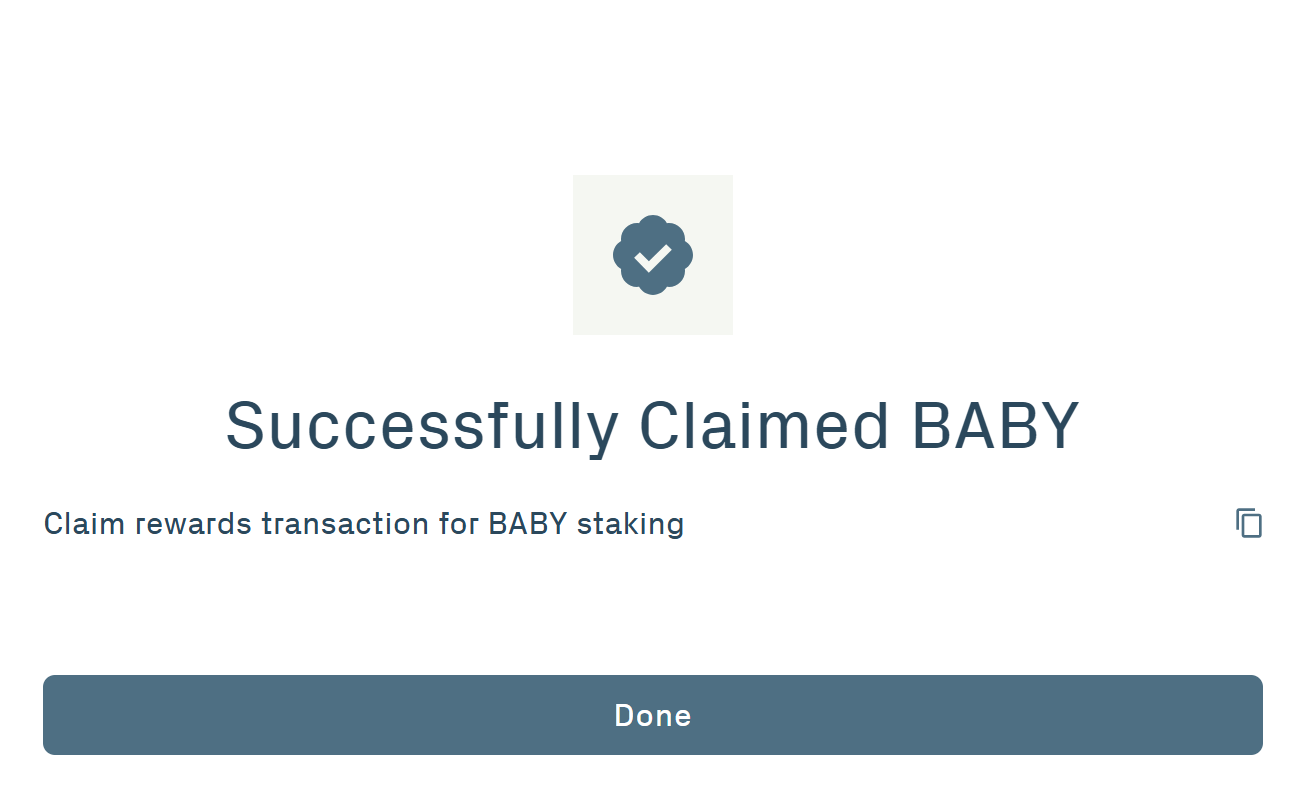 BABY Staking via Web Step 8.4