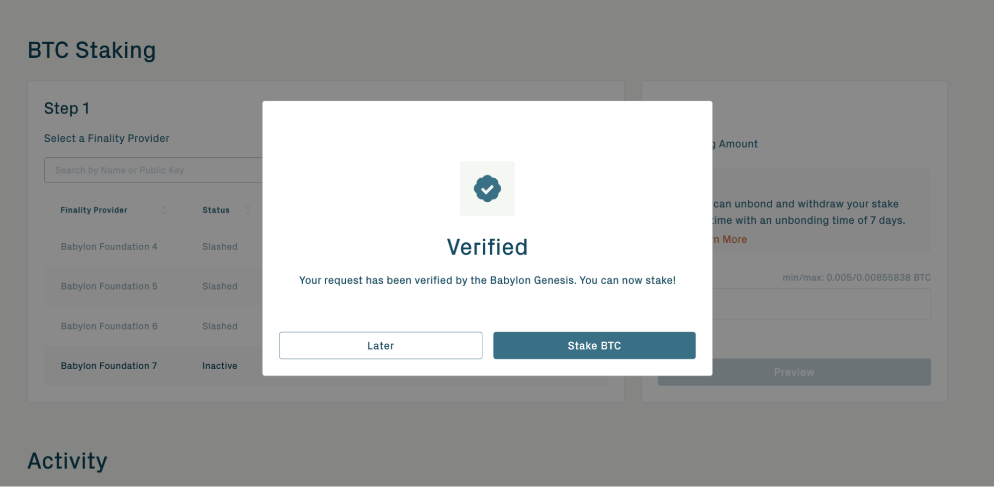 Babylon Staking Web App