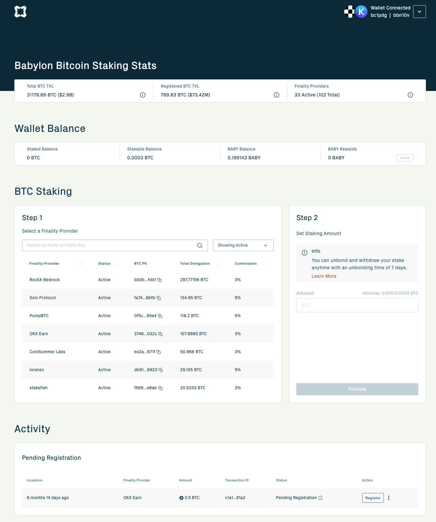 Babylon Staking Web App