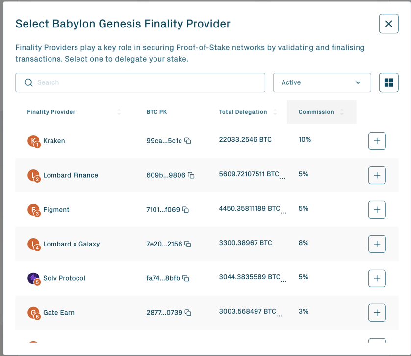 Choose Finality Provider