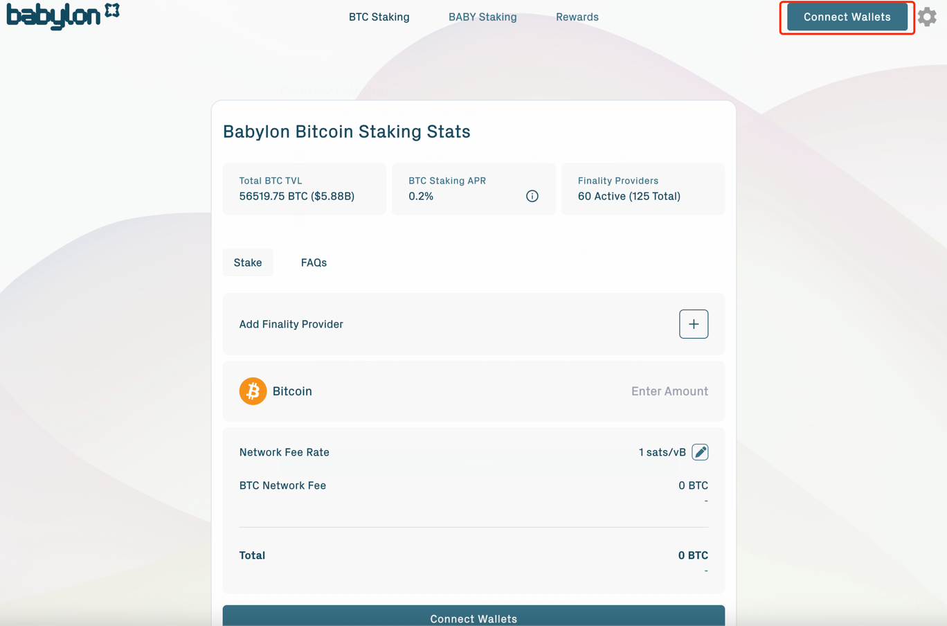 Dashboard Connect Wallet