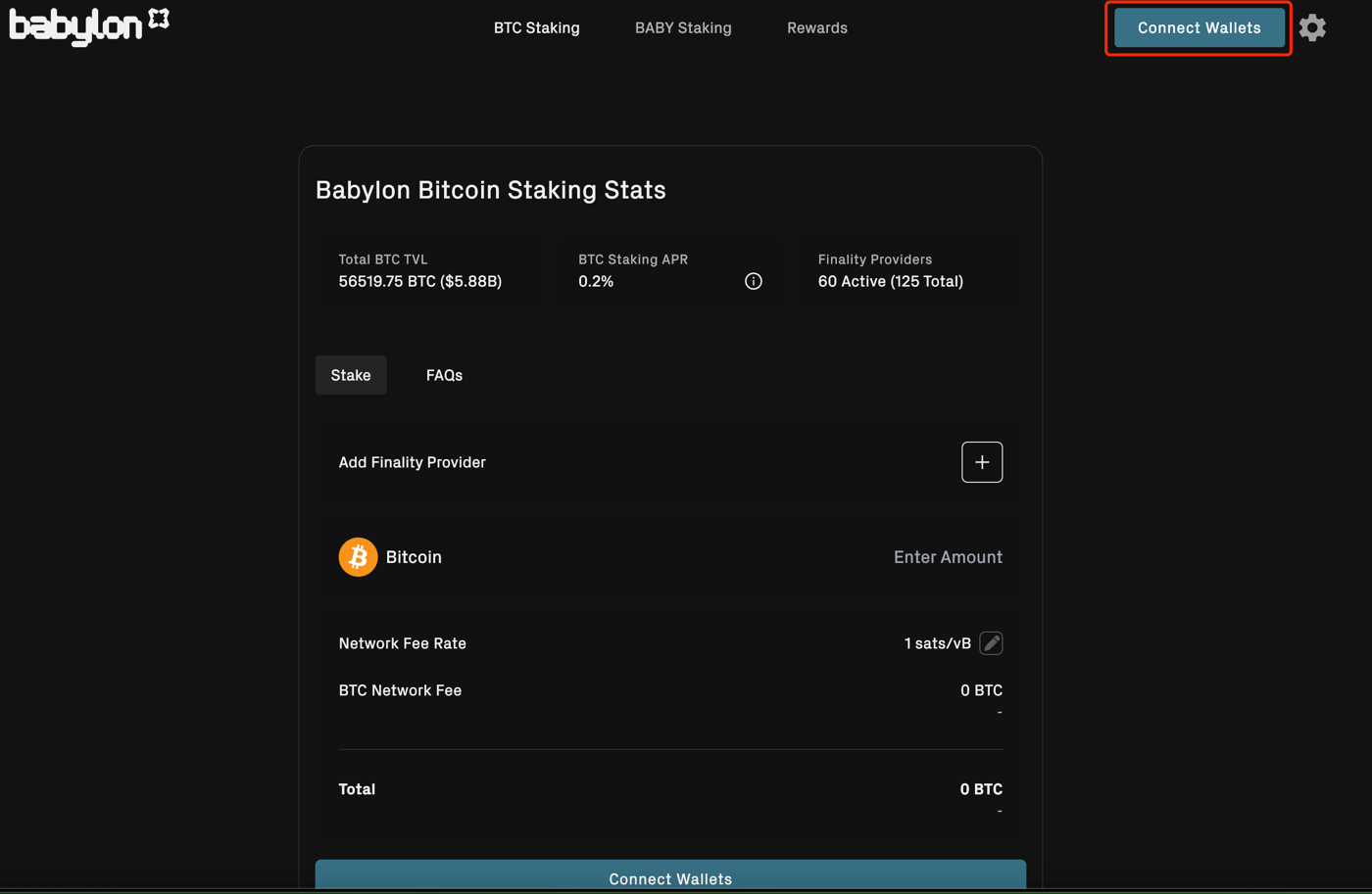 Dashboard Connect Wallet
